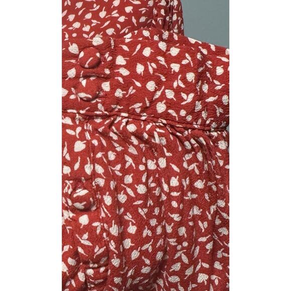 Madewell Floral Women S Top Cottagecore Feminine Romantic Dainty Side Button - Picture 6 of 11